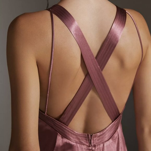 Anthropologie NWT Cross-Back Midi Dress Size 4P - Picture 3 of 14